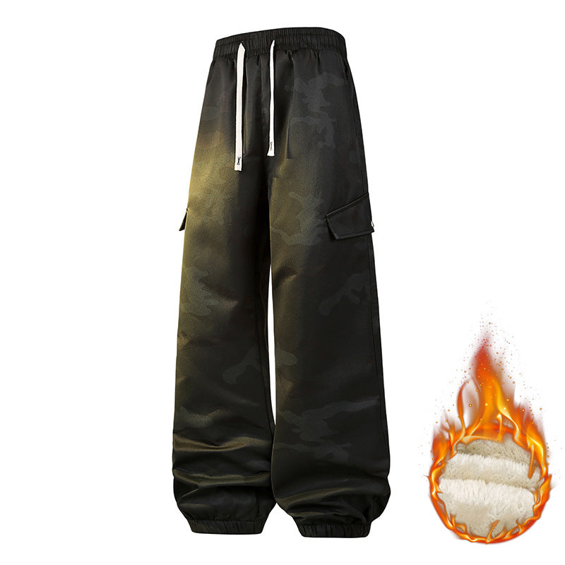Herren Gefütterte Cargo-Jogginghose im Camouflage‑Militärlook Drune