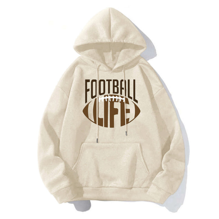 Damen Sportlicher Kapuzenpullover mit Football-Motiv Drune