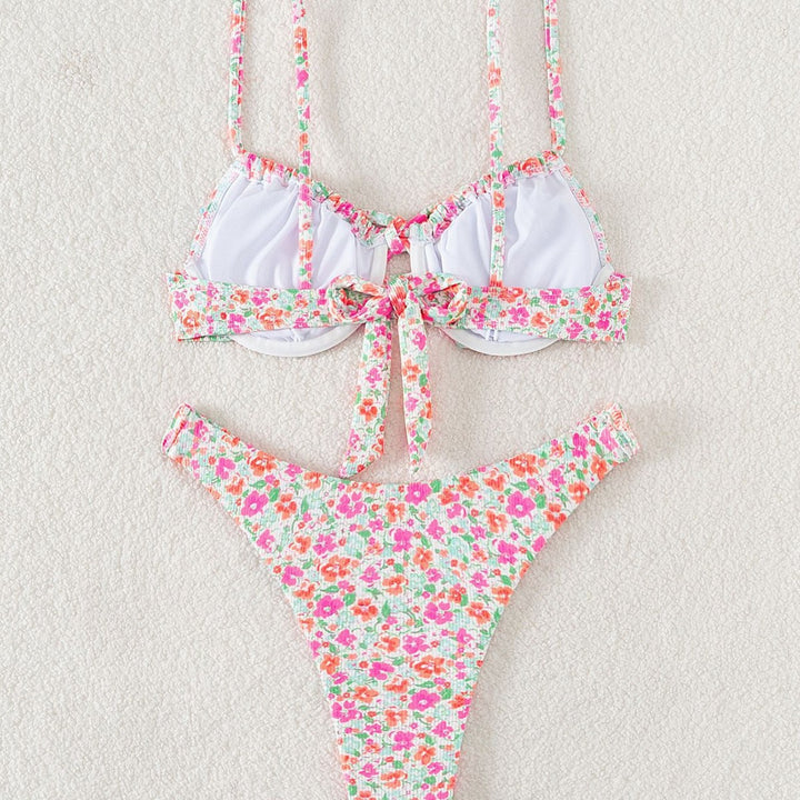 Damen Blumenmuster Bikini-Set Drune
