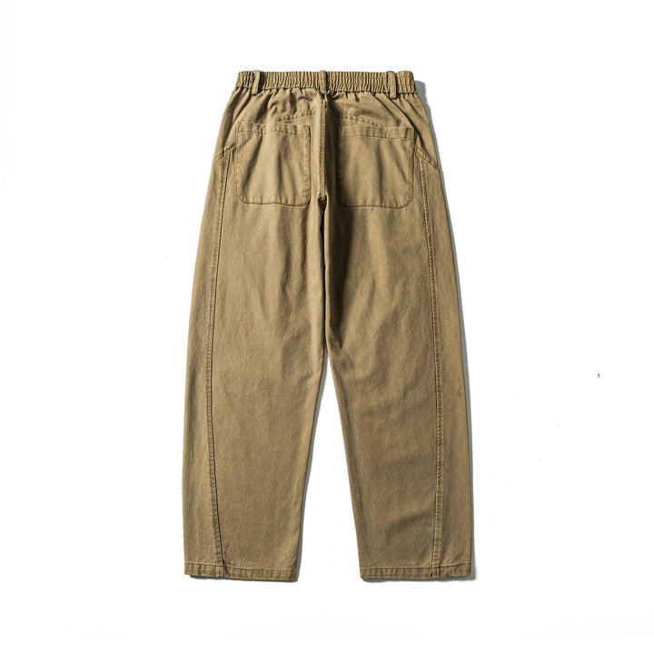 Damen High‑Waist Relaxed‑Fit Utility‑Hose mit Nahtpaneelen und elastischem Bund Drune