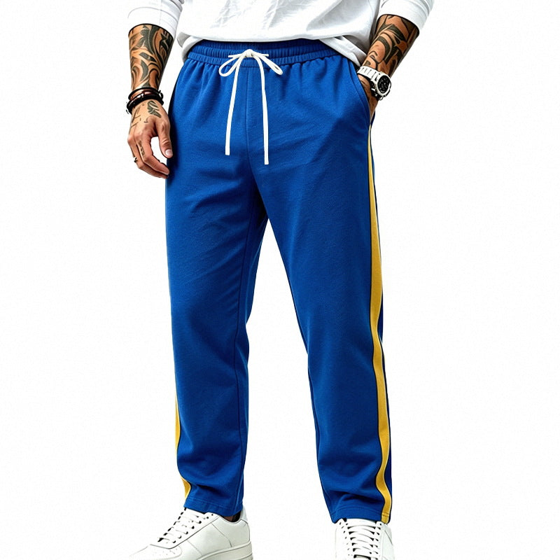 Herren Athletische Trackpants mit geradem Bein, seitlichem Kontrastband und elastischem Tunnelzug Drune