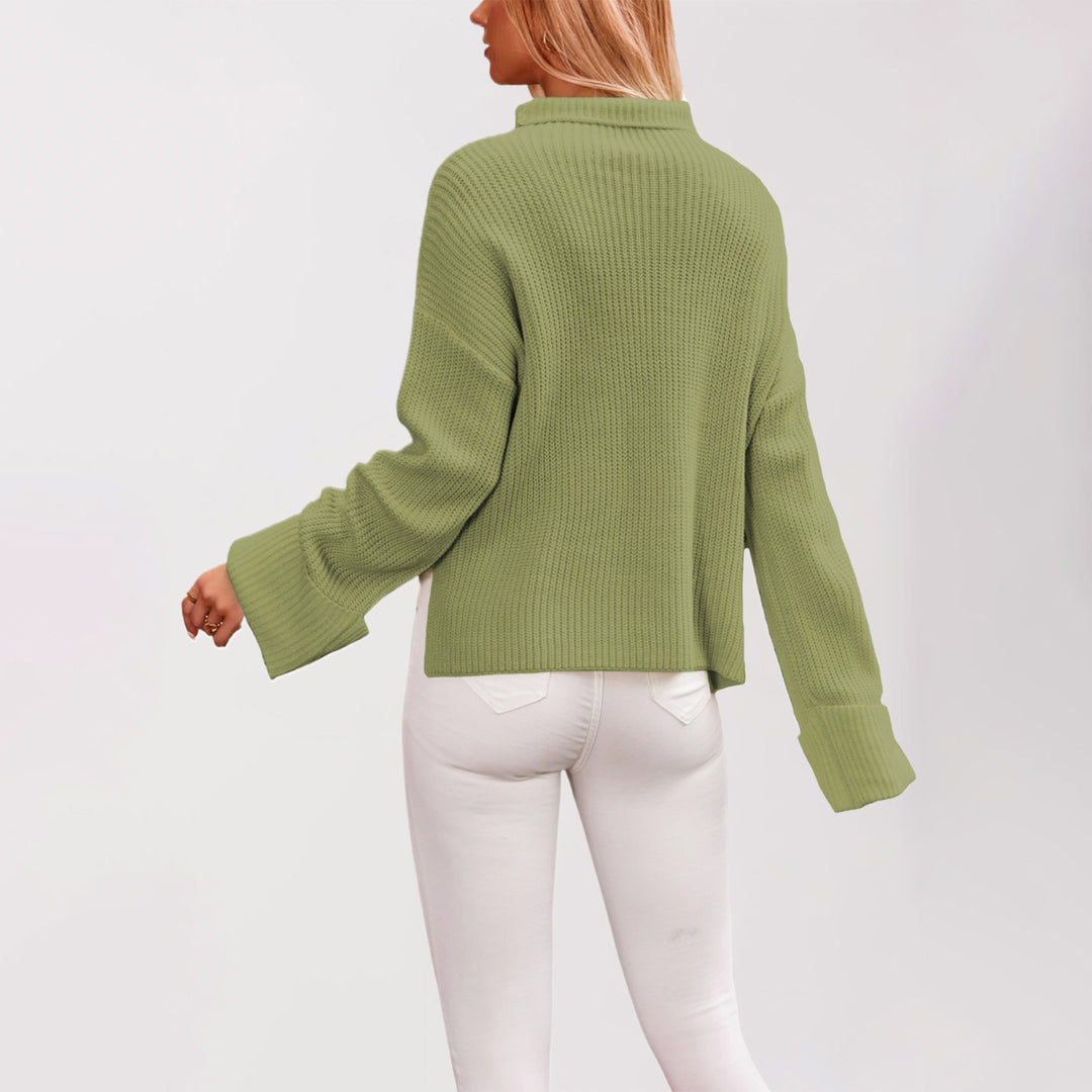 Damen Baumwoll-Pullover mit hohem Kragen Drune