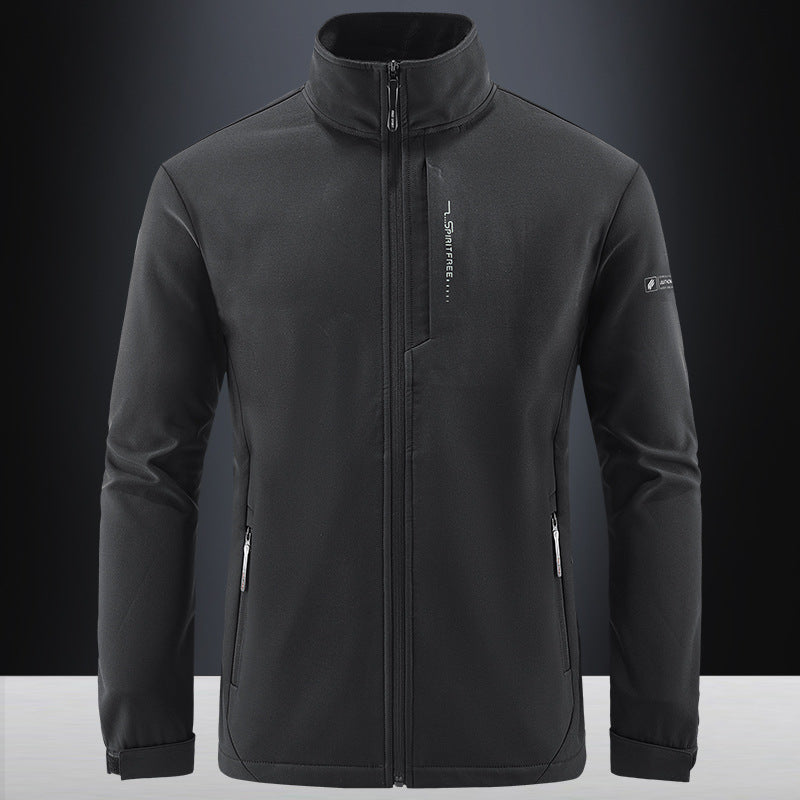 Herren Technische Softshelljacke mit winddichtem Shell, hohem Kragen und Reißverschlusstaschen Drune