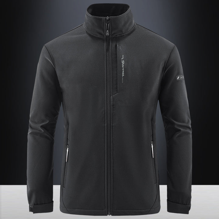 Herren Technische Softshelljacke mit winddichtem Shell, hohem Kragen und Reißverschlusstaschen Drune