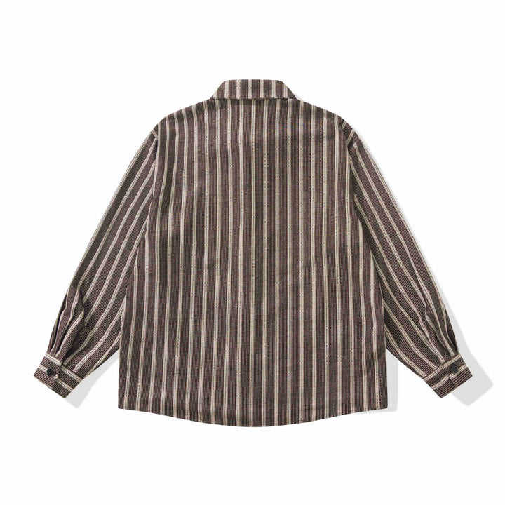 Damen Gestreifte Overshirt‑Hemdjacke mit Brusttasche Drune