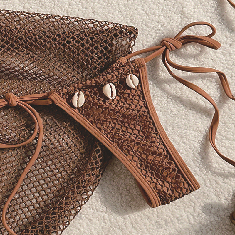 Damen Netz-Bikini-Set mit raffinierten Muschel-Details Drune