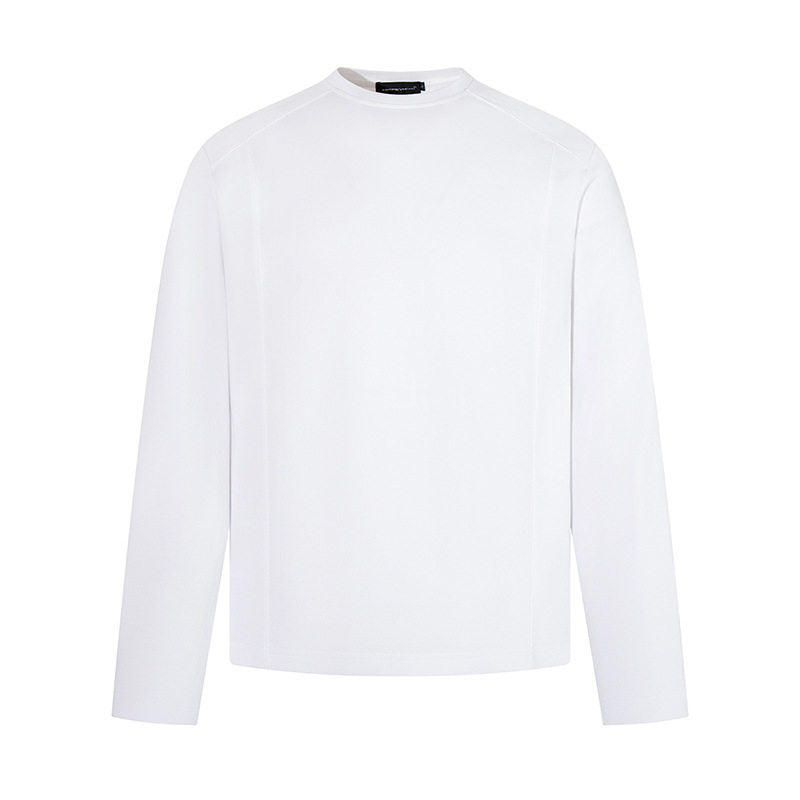 Herren Langarmshirt mit Rundhalsausschnitt aus meliertem Baumwollmix Drune