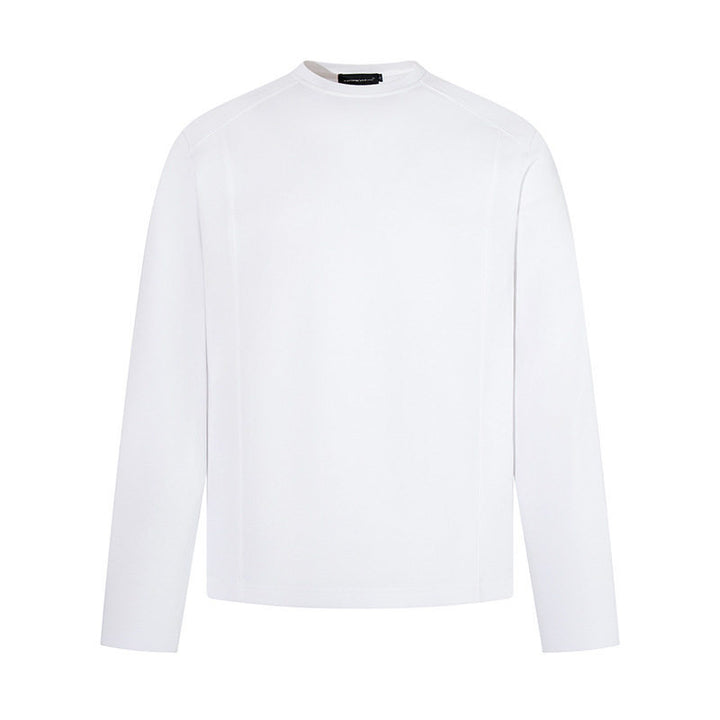 Herren Langarmshirt mit Rundhalsausschnitt aus meliertem Baumwollmix Drune