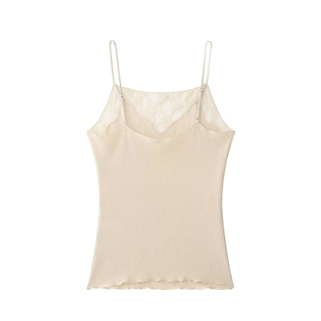 Damen Spitzen-Cami-Top mit zarten Trägern und eleganten Details Drune