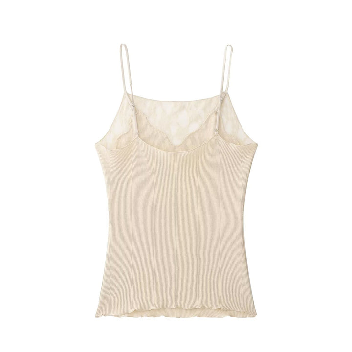 Damen Spitzen-Cami-Top mit zarten Trägern und eleganten Details Drune