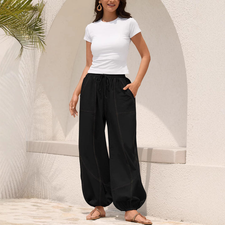 Damen Lässige Weitbein-Hose mit praktischen Taschen Drune