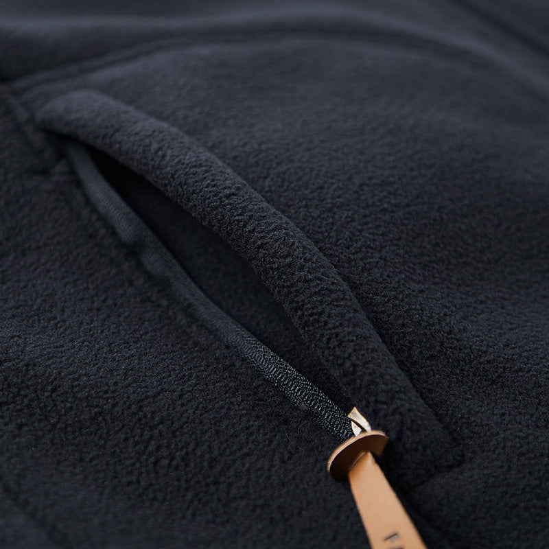 Herren Wattierte Fleece‑Teddyweste mit Sherpa‑Innenfutter, Stehkragen und Reißverschluss Drune