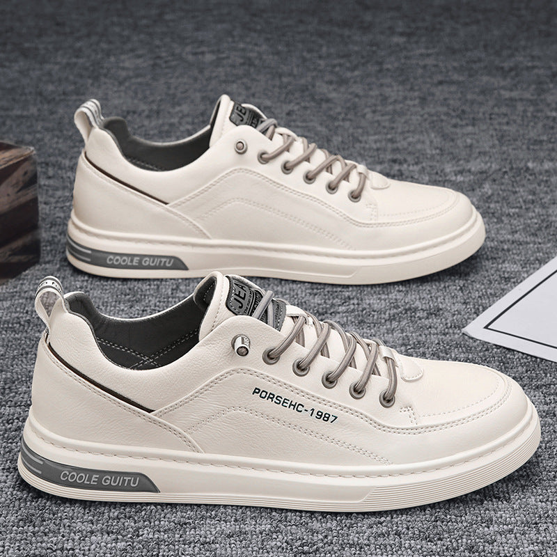 Herren Casual Lederimitat-Sneaker mit gepolsterter Ferse und profilierter Gummisohle Drune