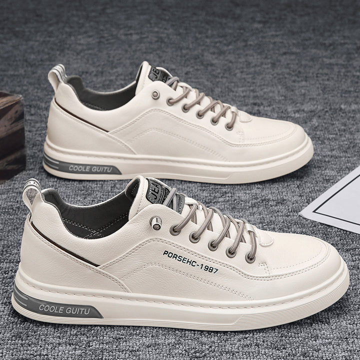 Herren Casual Lederimitat-Sneaker mit gepolsterter Ferse und profilierter Gummisohle Drune