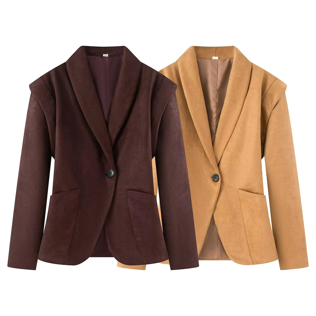 Damen nan taillierter Kurzblouson mit elastischer Taillierung und breitem Schalkragen Drune