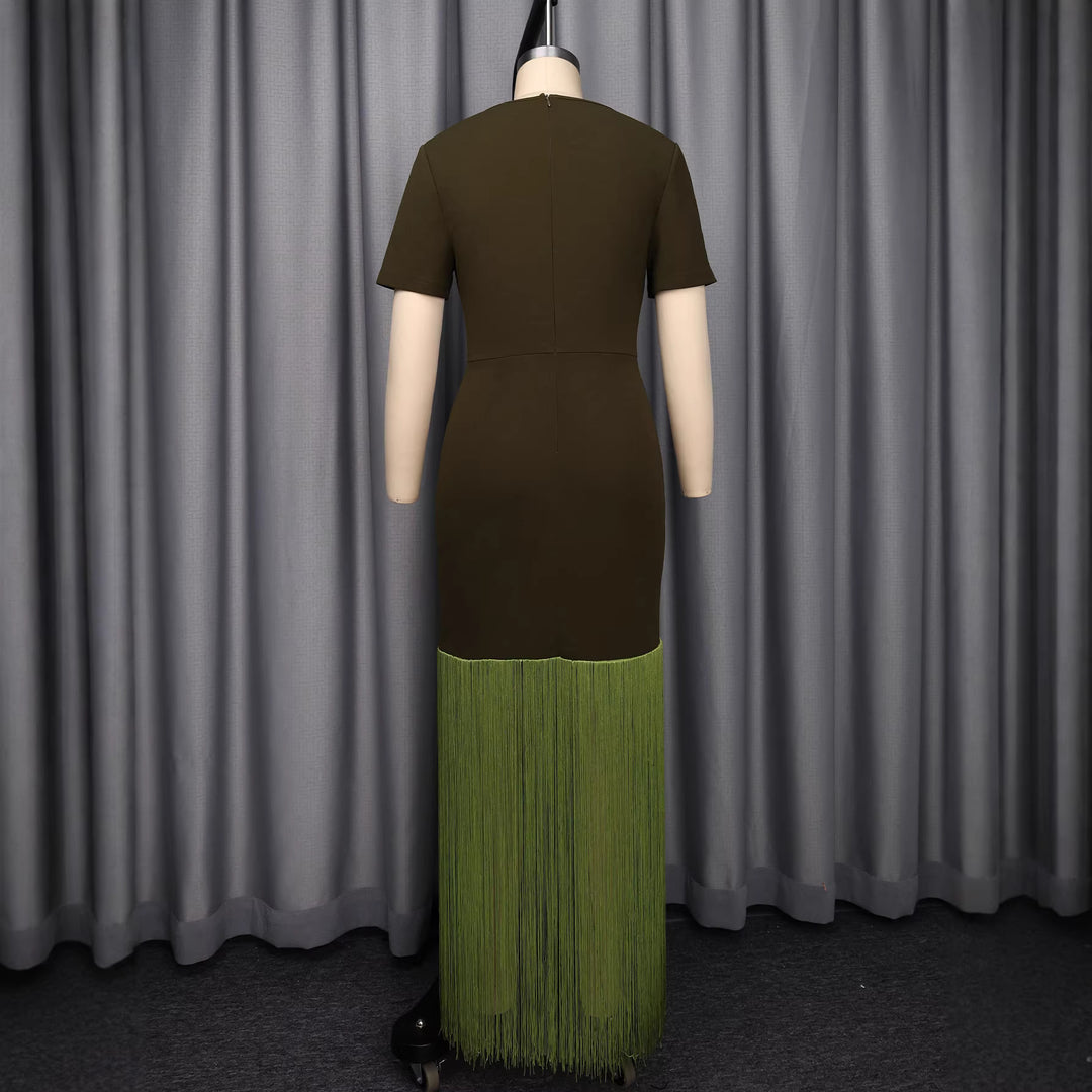 Damen Maxikleid mit asymmetrischem Saum und elegantem Cut-Out Design Drune