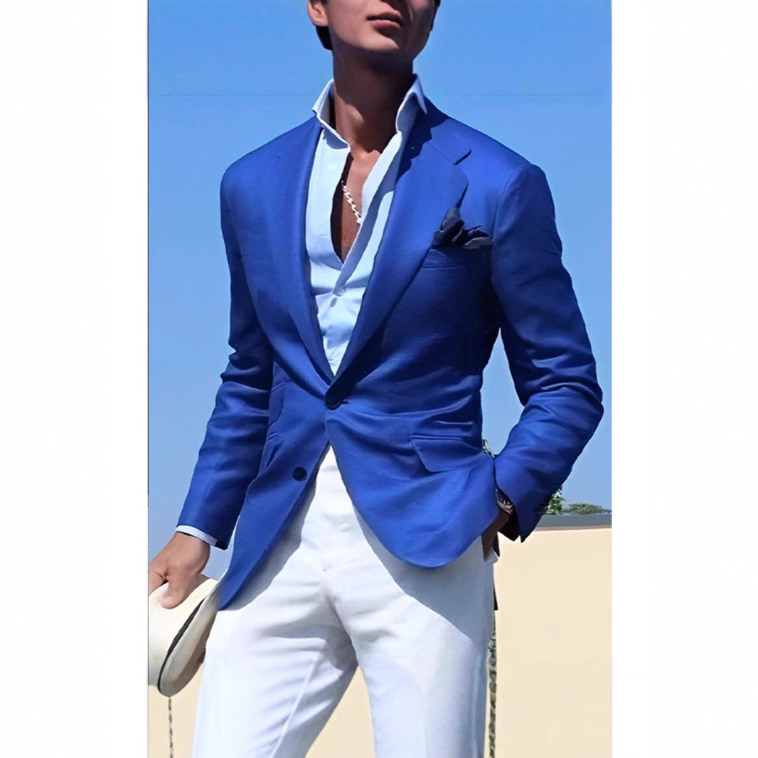 Herren Eleganter Blazer mit modernem Schnitt und strukturiertem Gewebe Drune