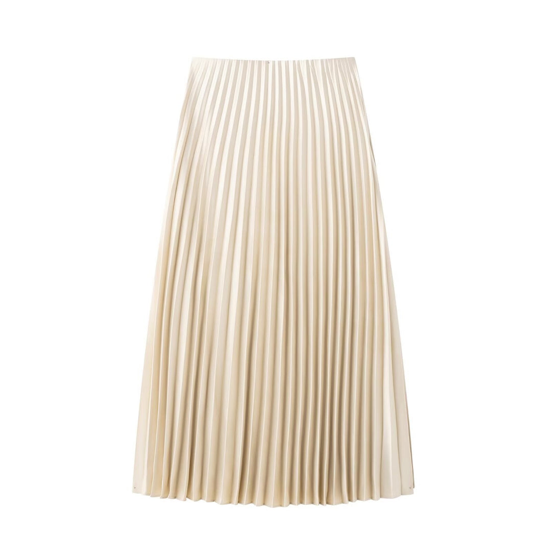 DruneMODE | Sommer Satin Gefühl Faltender Midi Rock
