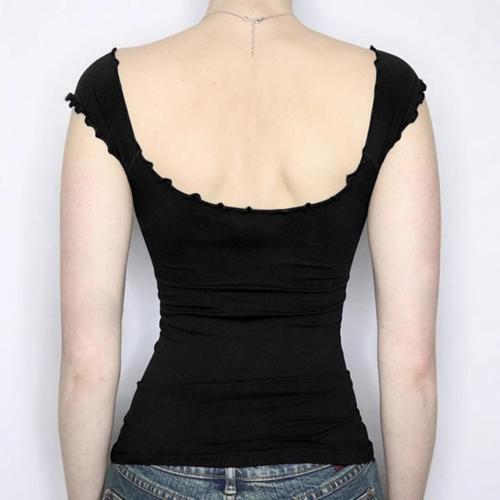 Damen elegantes Oberteil mit Rüschendetails und schulterfreiem Design Drune