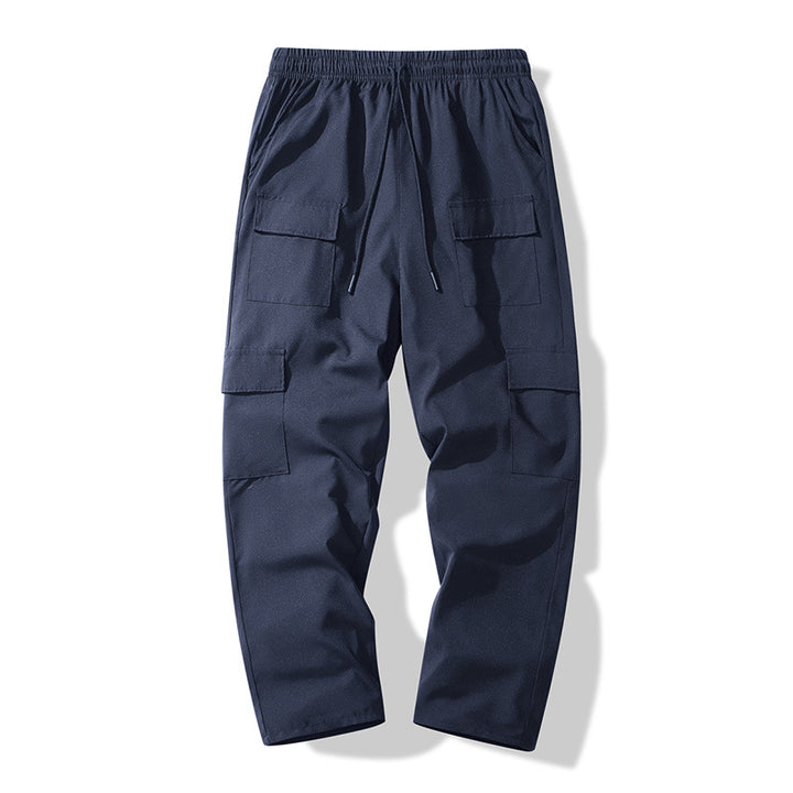 Herren Cargo-Freizeithose mit elastischem Bund, Tunnelzug und Mehrfach-Klappentaschen Drune