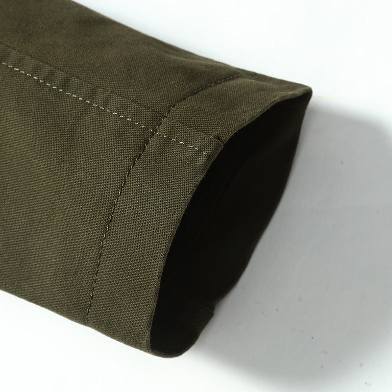 Herren Kapuzen-Canvasparka mit karierter Innenfütterung und Multifunktions‑Taschen Drune