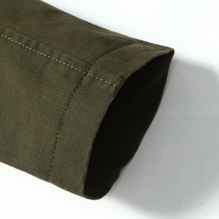 Herren Kapuzen-Canvasparka mit karierter Innenfütterung und Multifunktions‑Taschen Drune