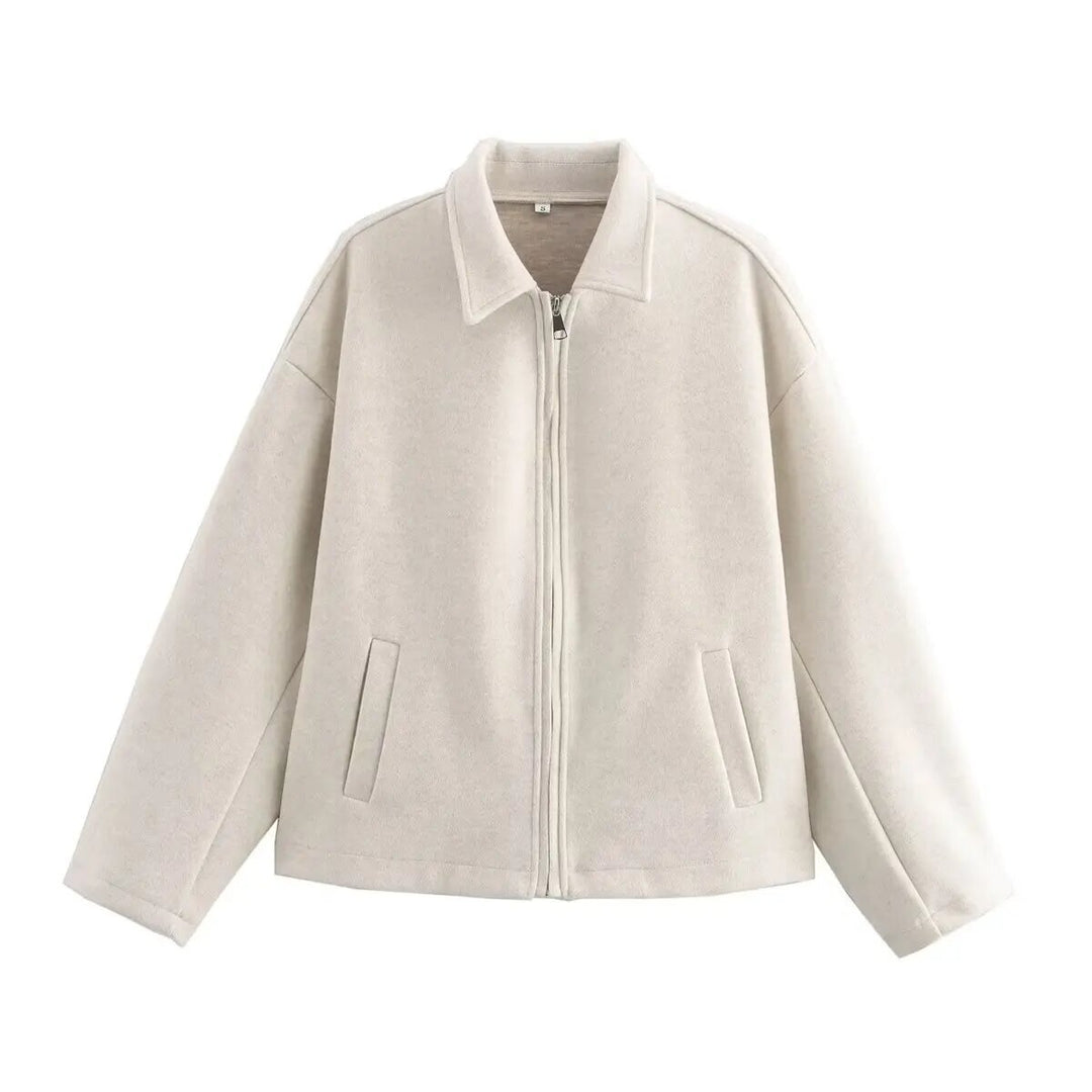 Damen lässige Fleecejacke mit hohem Kragen und praktischen Taschen Drune