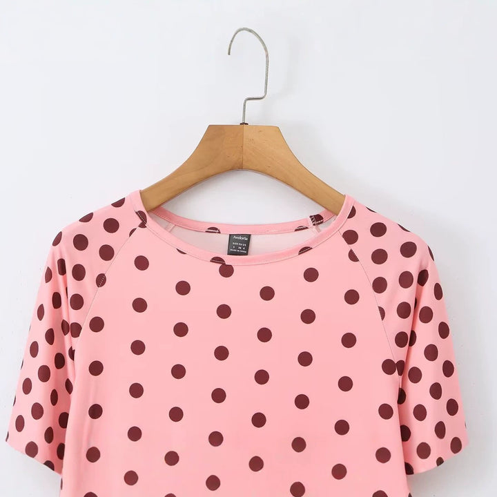 Damen UV‑Schutz‑Langarmshirt mit Rundhalsausschnitt und Tupfenmuster Drune