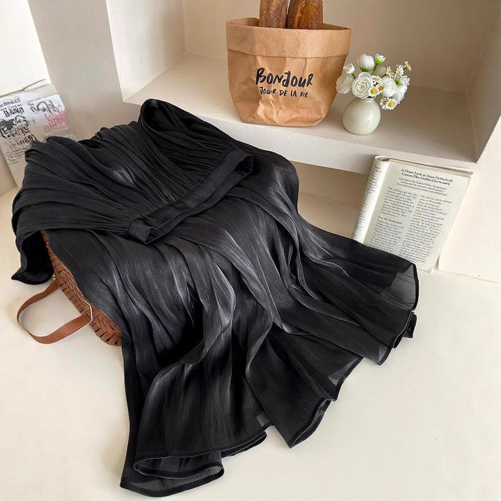 Damen plissiertes Maxikleid Drune
