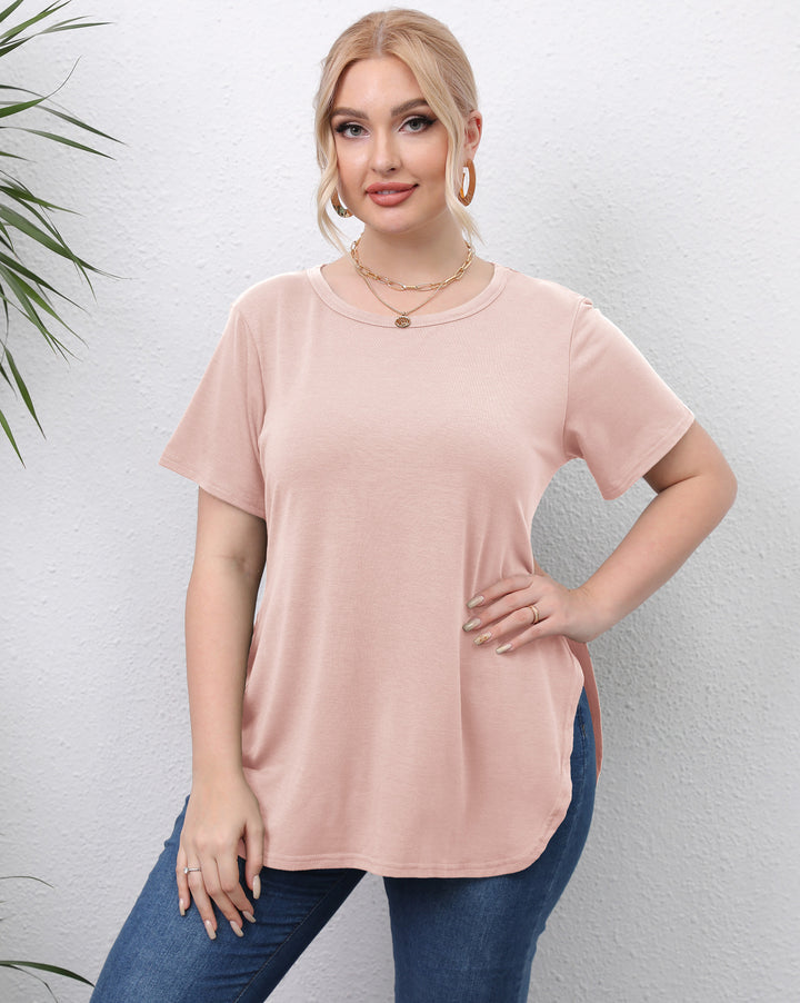 Damen lässiges T-Shirt mit seitlichen Eingrifftaschen Drune