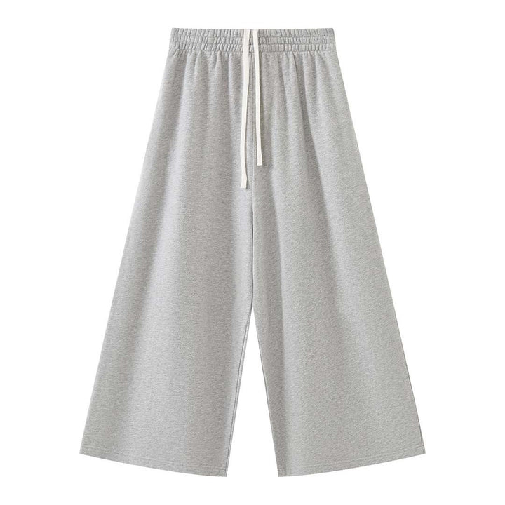 Damen Weiche High‑Waist Lounge‑Palazzohose aus Sweat mit elastischem Bund Drune