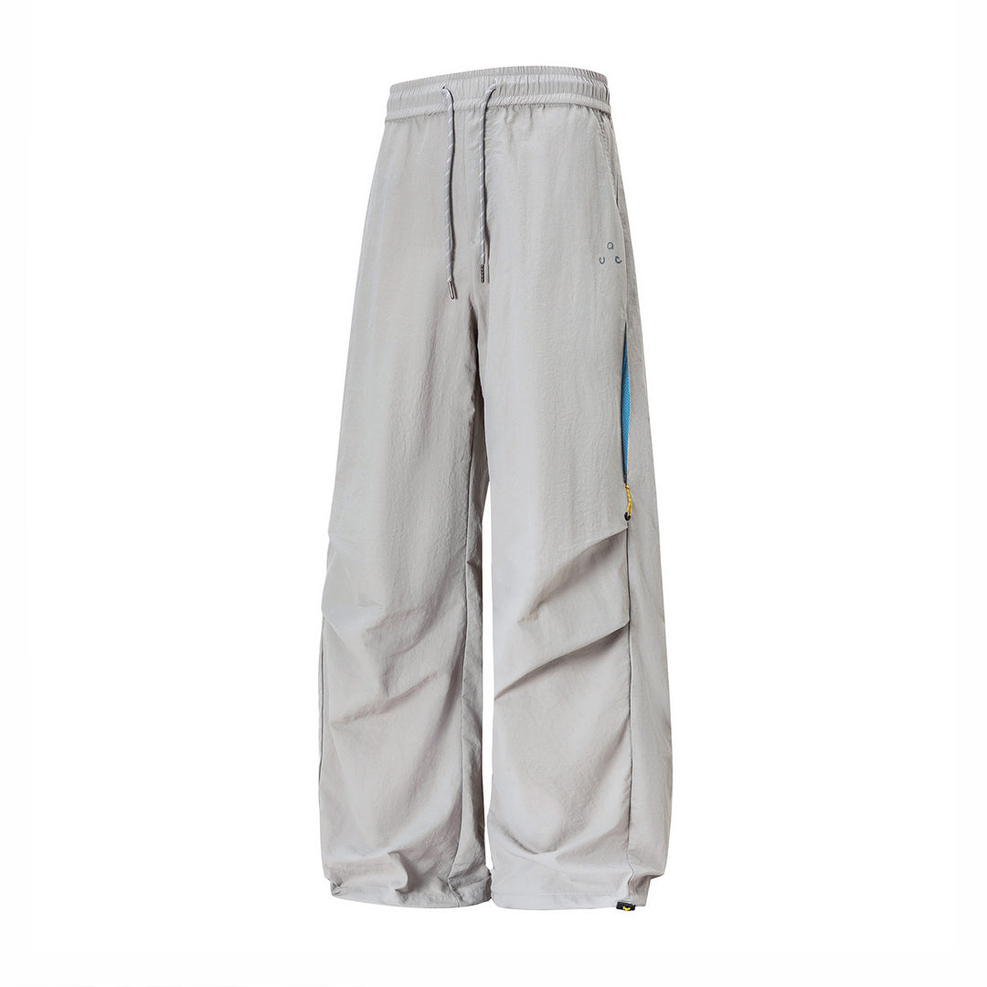 Unisex Weite technische Cargo-Hose mit Kordelbund, Zip-Taschen und verstellbarem Saum Drune