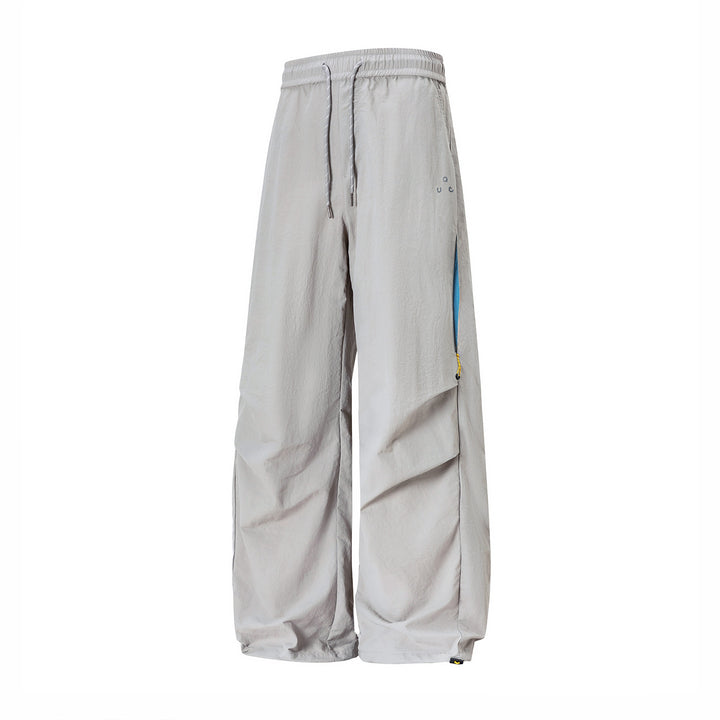 Unisex Weite technische Cargo-Hose mit Kordelbund, Zip-Taschen und verstellbarem Saum Drune