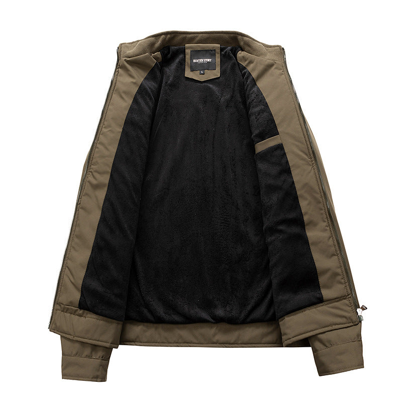 Herren Softshell-Outdoorjacke mit Stehkragen wasserabweisend und vier Reißverschlusstaschen Drune