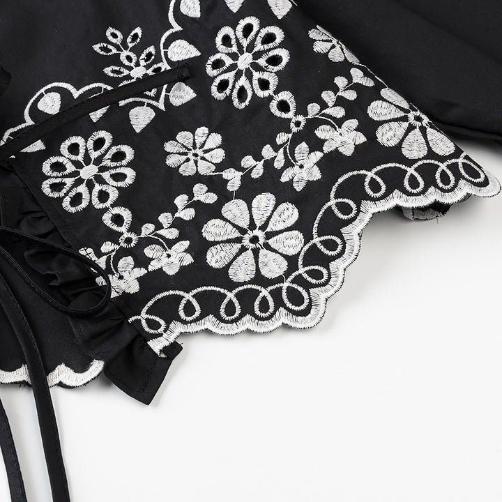 Damen elegante kurzes Bolero mit floralen Stickereien Drune