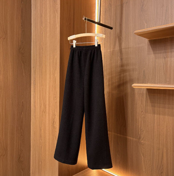 Damen Weit geschnittene Stoffhose mit elastischem Bund Drune