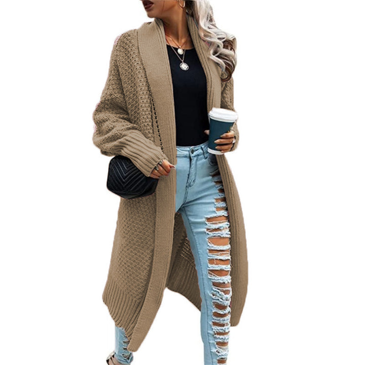 Damen Strickmantel im urbanen Look mit offenem Schnitt und strukturierter Textur Drune