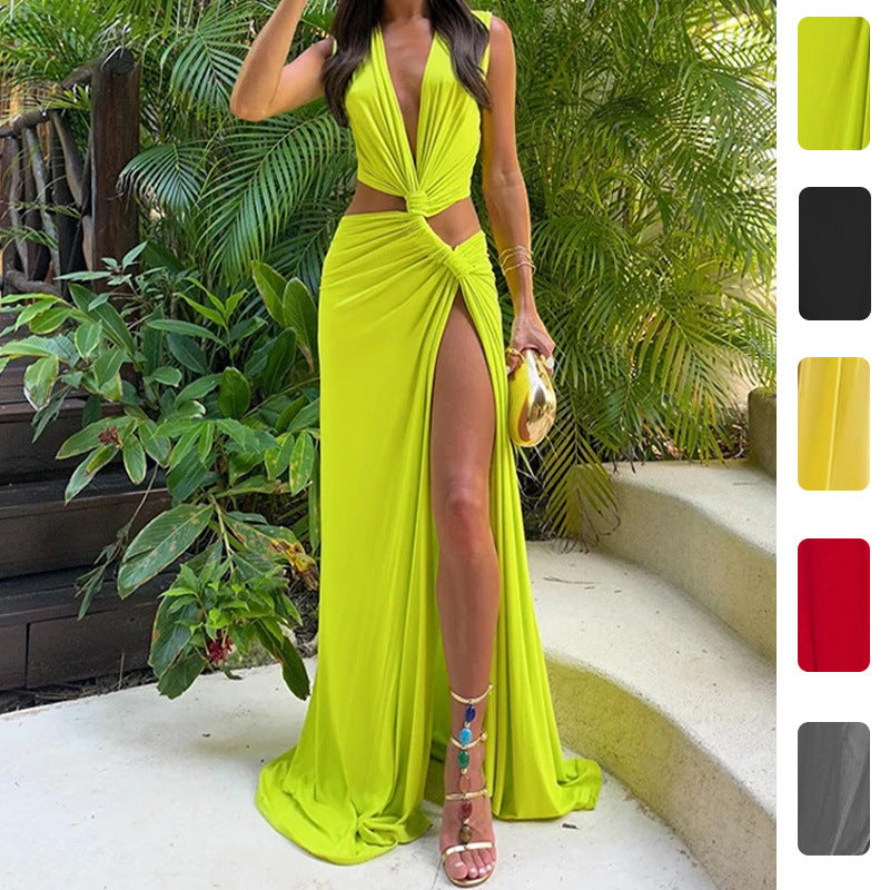 Damen Glamouröses Cut-Out Kleid Drune
