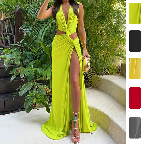 Damen Glamouröses Cut-Out Kleid Drune