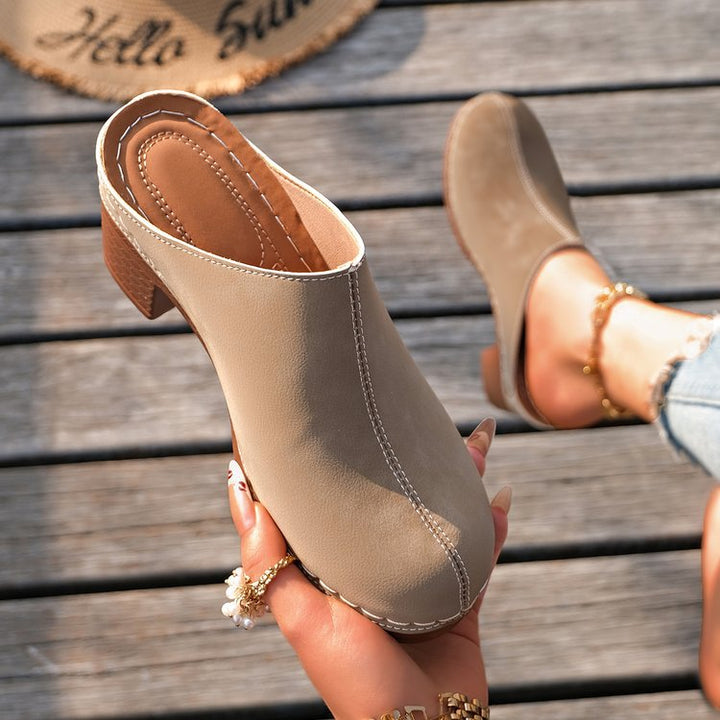 Damen Komfortable Clogs mit blockförmigem Absatz Drune