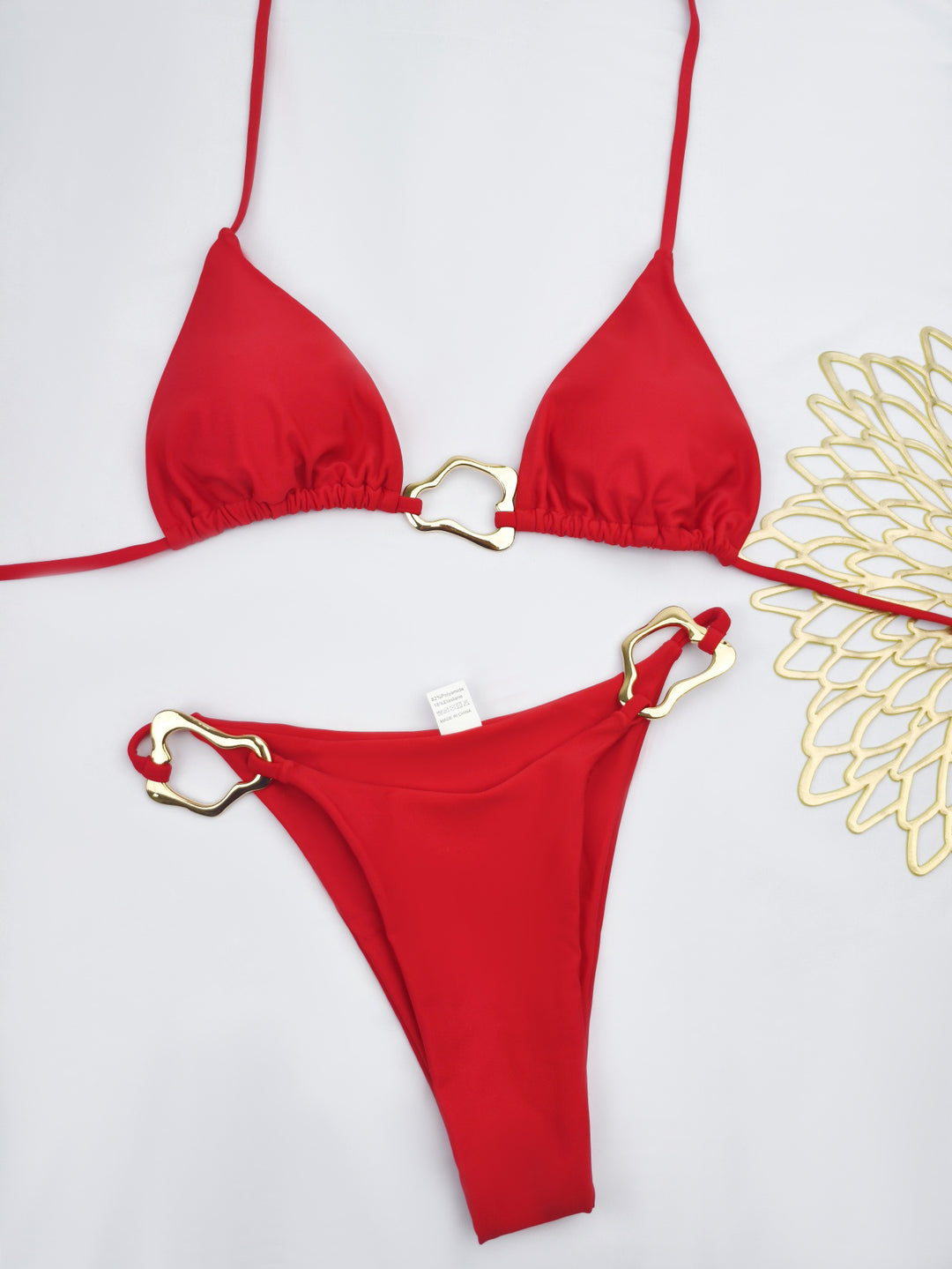 Damen Triangel-Bikini mit elegantem Gold-Details Drune