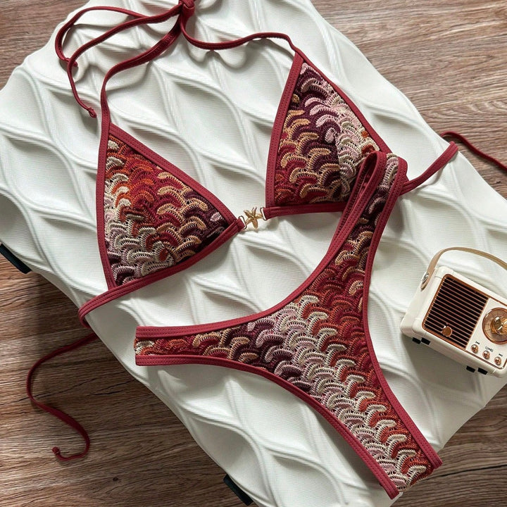 Damen Triangel-Bikini mit eleganter Rippstruktur Drune
