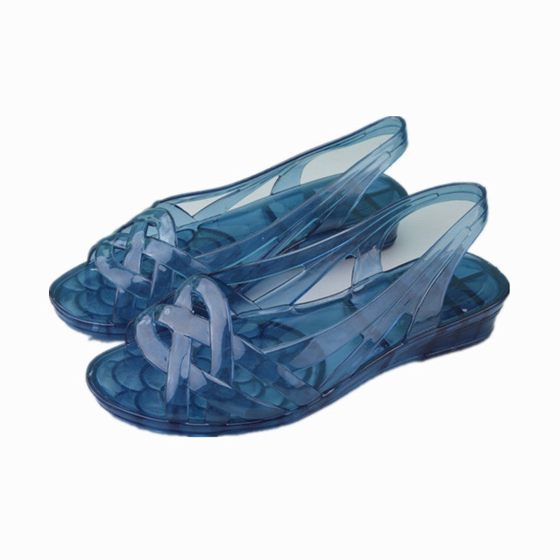 Damen Slingback Sandalen aus transparentem Material mit komfortabler Sohle Drune