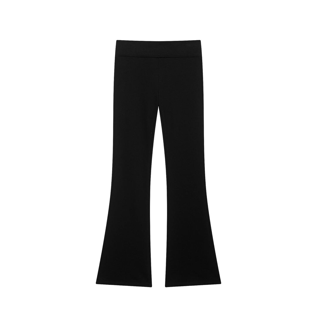 Damen Hochtaillierte Stretch-Flared-Hose mit weitem Schlag und elastischem Bund Drune