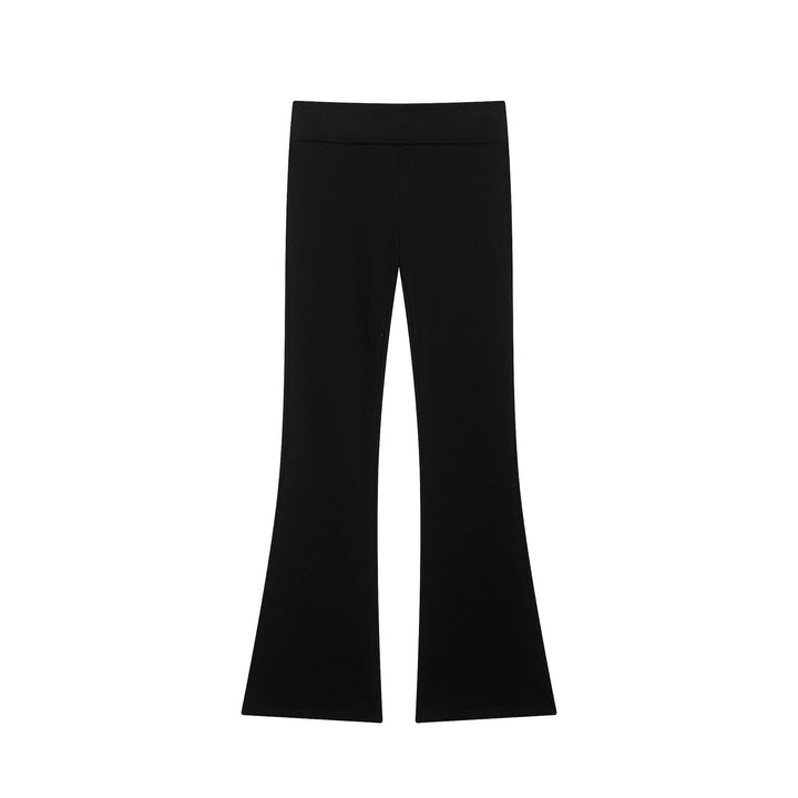 Damen Hochtaillierte Stretch-Flared-Hose mit weitem Schlag und elastischem Bund Drune
