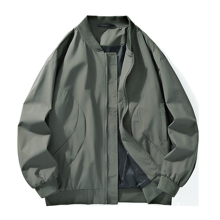Herren leichter Oversize-Bomber mit elastischen Rippbündchen und verdeckter Reißverschlussblende Drune