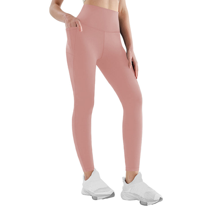 Damen Athletische Stretch-Leggings mit hoher Taille und seitlichen Taschen Drune