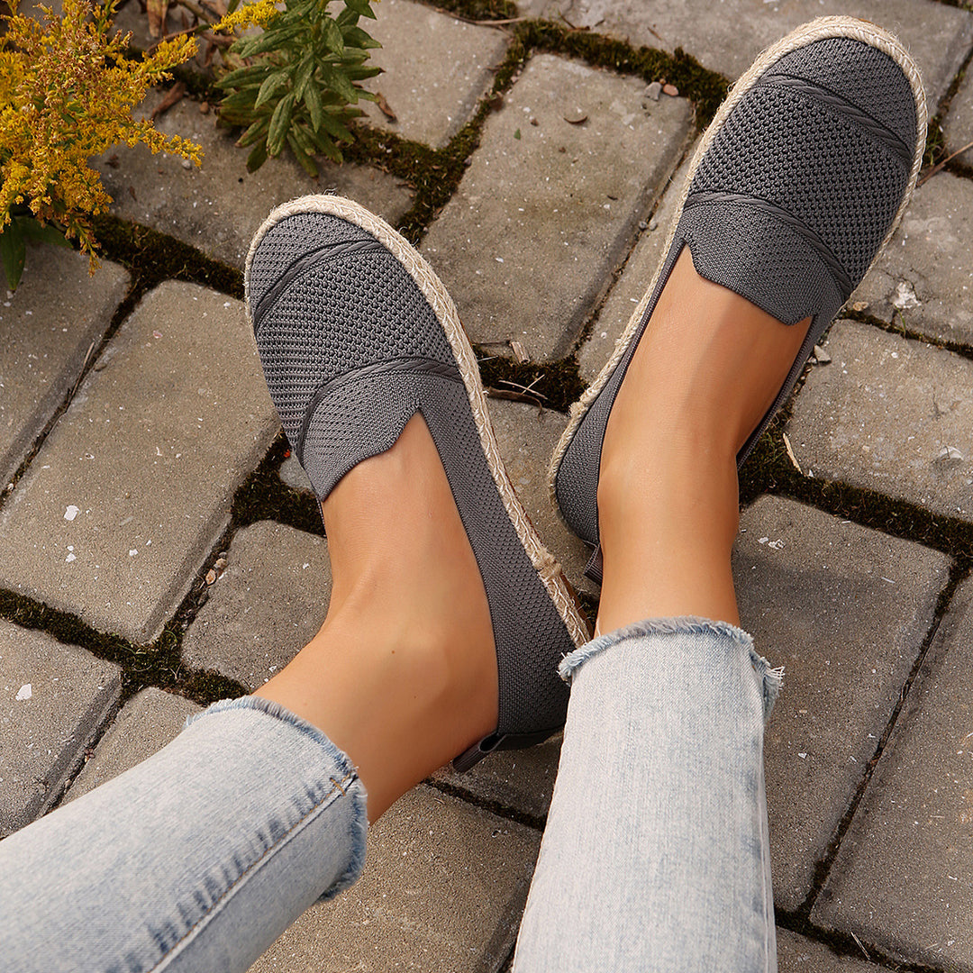 Damen Atmungsaktive Slipper-Espadrilles mit Jute-Details Drune