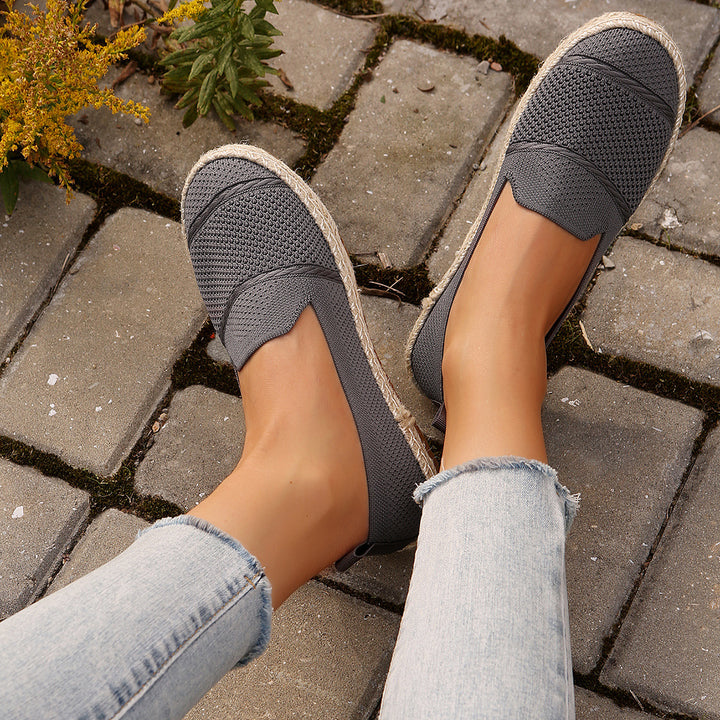 Damen Atmungsaktive Slipper-Espadrilles mit Jute-Details Drune