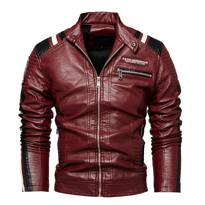 Herren Hochwertige Kunstleder-Motorradjacke Drune